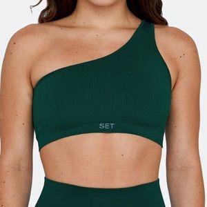SET ACTIVE SCULPTFLEX ONE SHOULDER BRA IN COLOR MOJITO SIZE S
